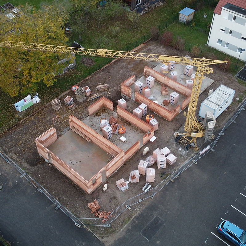 Travaux démarrés maisons Hamo® à Bollwiller Colmar